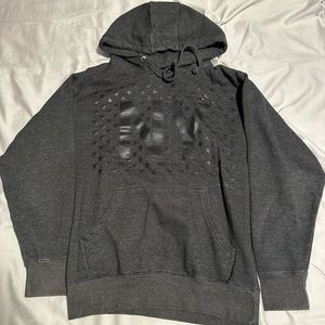 thick, gray hoodie